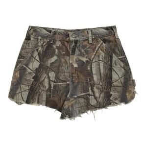 Carhartt Camo Shorts Mens 32 Realtree Hardwood Carpenter Hunting B158 *CROPPED*